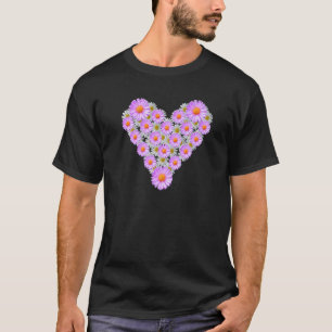 T-shirt Daisy Heart Daisy Flower rose floral motif