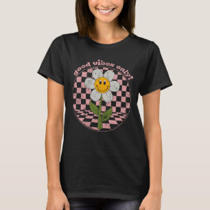 T-shirt Daisy rétro des années 70   Good Vibes uniquement