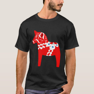 T-shirt Dala suédois Cheval Dalarna Suède traditionnel Rou