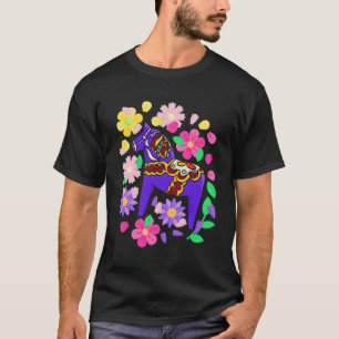 T-shirt Dala suédois Horse Folk Suède Drapeau Dalahelmsolj