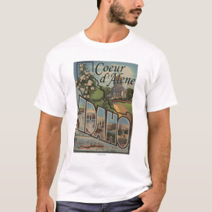 T-shirt d'Alene de Coeur, Idaho - grandes scènes de lettr