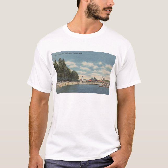 T-shirt d'Alene de Coeur, identification - vue de plage de (Devant)