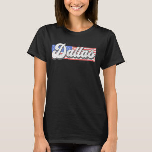 T-shirt Dallas Patriotique USA Drapeau Vintage City Dall