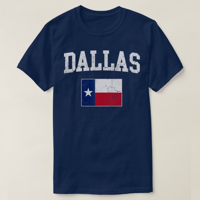 T-shirt Dallas Texas Drapeau Vintage (Design devant)