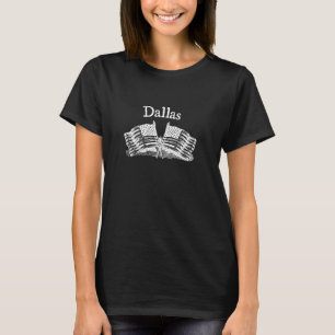 T-shirt Dallas Texas Minimal Art American Flag Vintage Ins