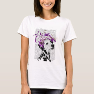 T-shirt Dalmatian With Purple Fascinator