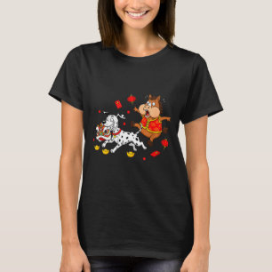 T-shirt Dalmatien Cheval Chinois Drôle Hommes Femmes Joyeu