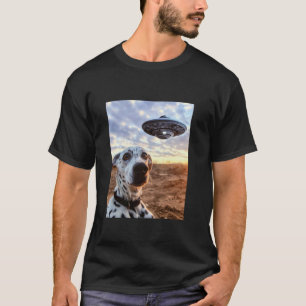 T-shirt Dalmatien Chien Toutou Selfie avec des OVNIS Alien