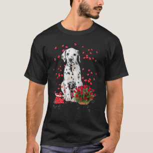 T-shirt Dalmatien coeurs ballons et panier de roses Valent