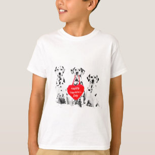 T-shirt Dalmatiens Heureuse Sainte-Valentin de coeur de ch