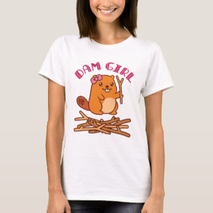 T-shirt Dam Girl Cute Beaver