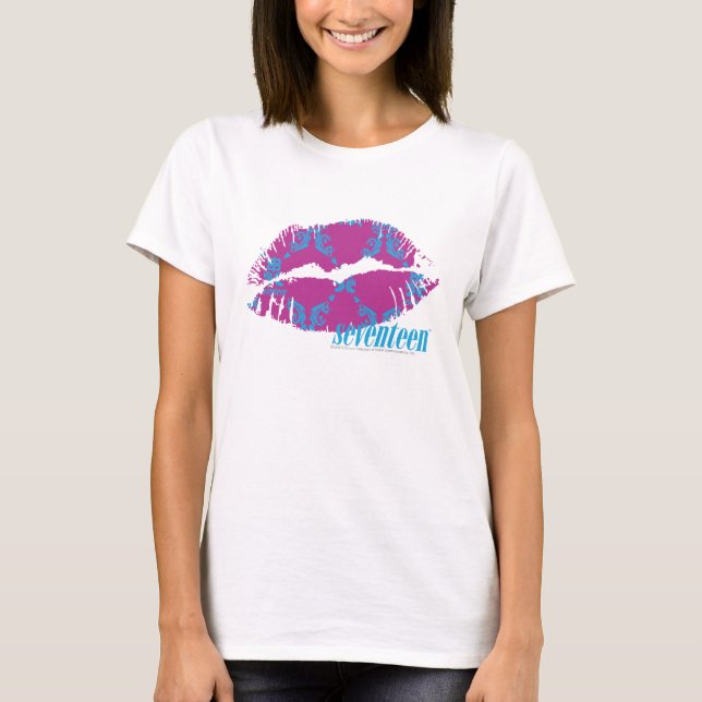 T-shirt Damask Aqua-Purple (Devant)