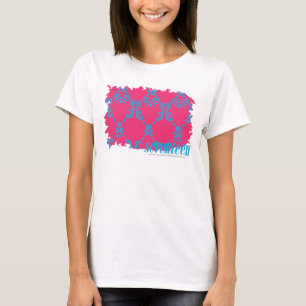 T-shirt Damassé 3 Aqua-Magenta