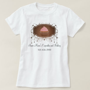 T-shirt Damassé de rose et de brun de petit gâteau de