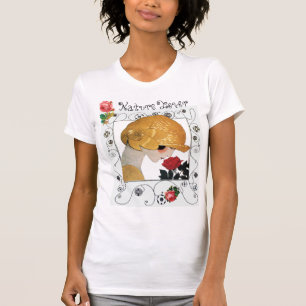 T-SHIRT DAME À ROSE ROUGE, LES CHEMISES GÉOMÉTRIQUES AMOUR