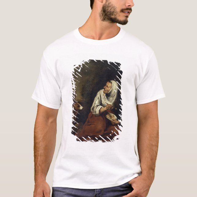 T-shirt Dame âgée avec le chien (Devant)