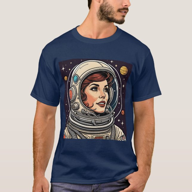 T-shirt dame astronaute vintage (Devant)
