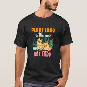 T-shirt Dame aux plantes féminine Nouvelle dame aux chats