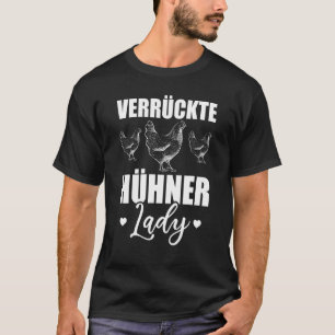 T-shirt Dame aux poules folles Ferme de poules Dame