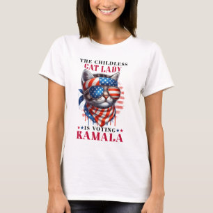 T-shirt Dame de chat patriotique pour Kamala Harris 2024