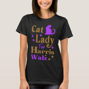 T-shirt Dame de chat sans enfant pour Kamala Harris Tim Wh