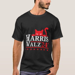 T-shirt Dame de chat sans enfant pour Kamala Harris Tim Wh