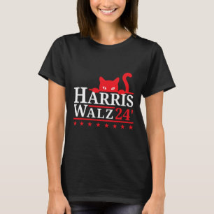 T-shirt Dame de chat sans enfant pour Kamala Harris Tim Wh