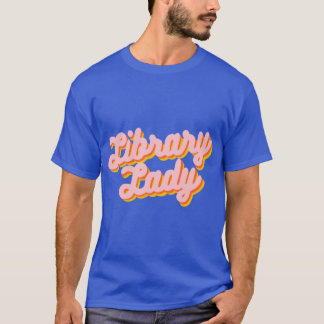 T-shirt Dame de la bibliothèque rétro en famille rose