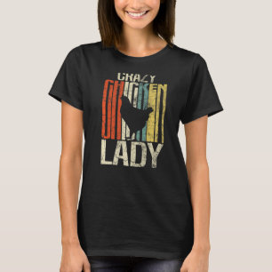 T-shirt Dame de poulet folle de poulet rétro grunge fermie