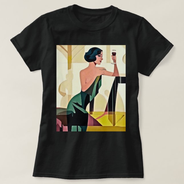 T-shirt Dame déco dans l'art moderne vert (Design devant)
