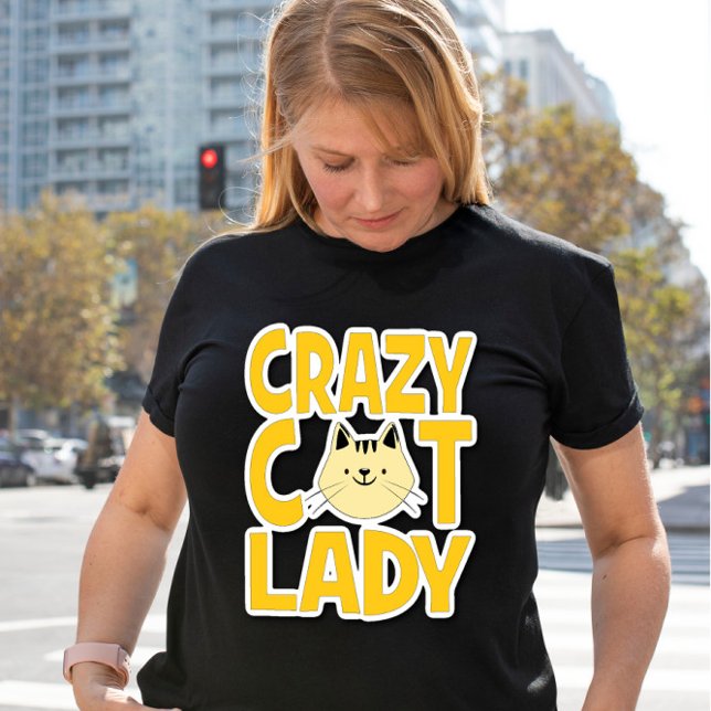 T-shirt Dame du Crazy Cat (Créateur téléchargé)