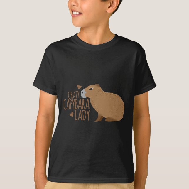 T-shirt dame folle de capybara (Devant)