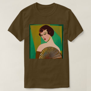 T-shirt Dame moderne Art déco avec ventilateur