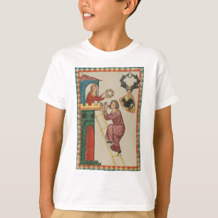 T-shirt Dame offrant un cadeau à un prétendant, 14e siècle