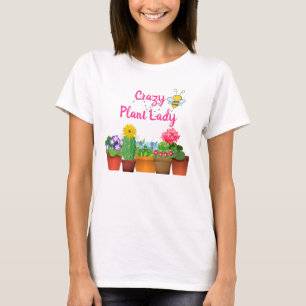 T-shirt Dame Plante Crazy Cute / Jardin Cactus Été