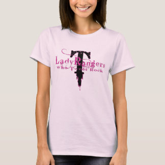 T-SHIRT DAME RANGERS WHO TWEET ROCK - PINK/BLACK