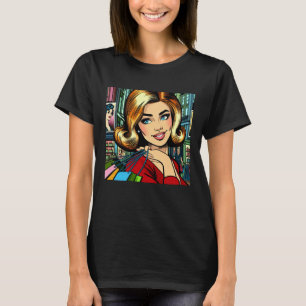 T-shirt Dame Rétro avec Sacs de Courses Milieu de Siècle