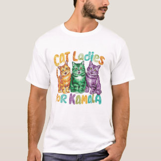 T-shirt Dames aux Chats sans Enfants Pour Kamala