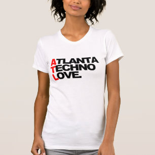 T-shirt Dames d'amour de techno d'Atlanta (blanches)