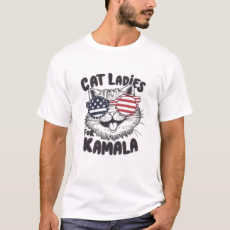T-shirt Dames de chat pour le Président Kamala Funny Chat