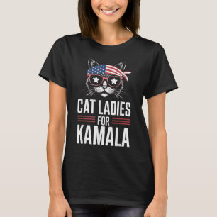 T-shirt Dames de chats pour Kamala Drôle de chat 2024 Kama