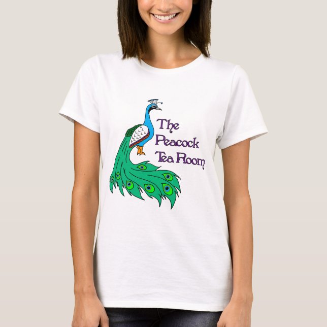 T-shirt dames du logo de la salle de thé Peacock (Devant)