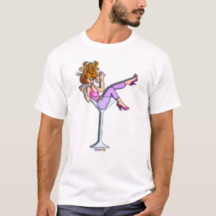 T-shirt Dames Durables Ts Sombres - Lil Red, Martini Glass