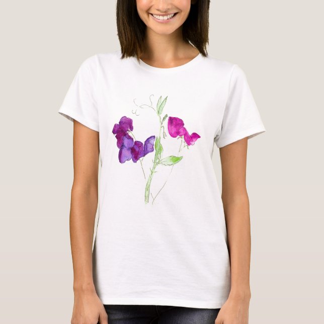 T-shirt Dames 'Sweet Peas' (Devant)