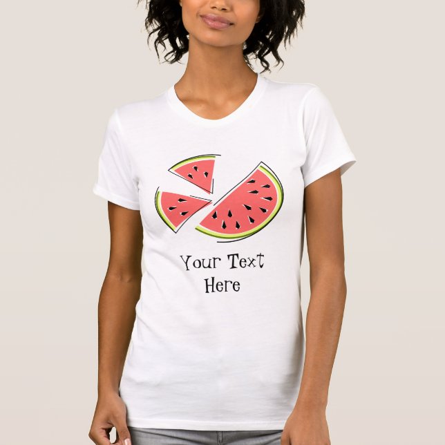 T-shirt dames "Text" pour pièces de pastèque (Devant)