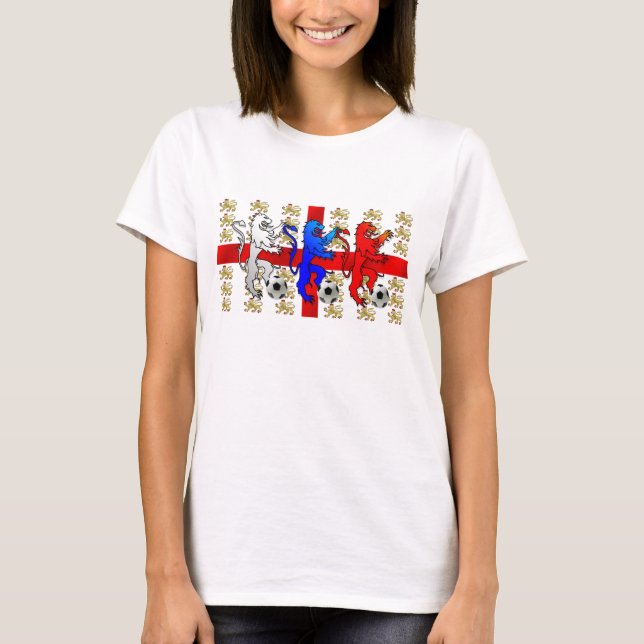 T-shirt Dames trois lions de bébé de l'Angleterre - (Devant)