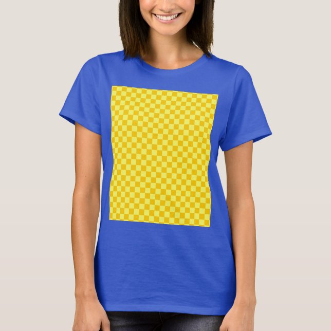 T-shirt Damier jaune de classique de combinaison (Devant)