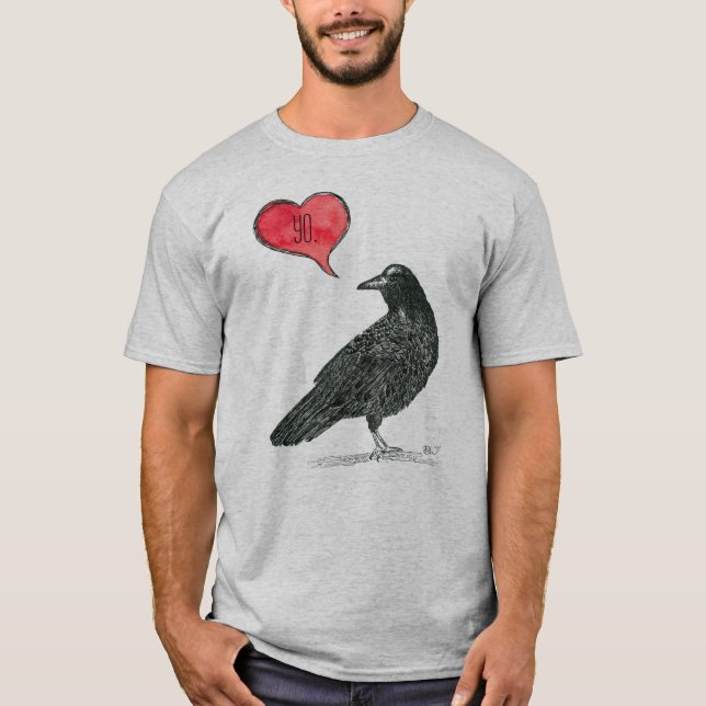 T-shirt d'amour de corneille (Devant)