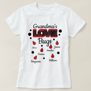 T-shirt d'amour de grand-mère personnalisée