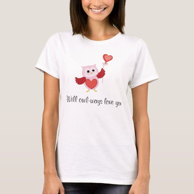 T-shirt d'amour de Hibou-manières (Devant)